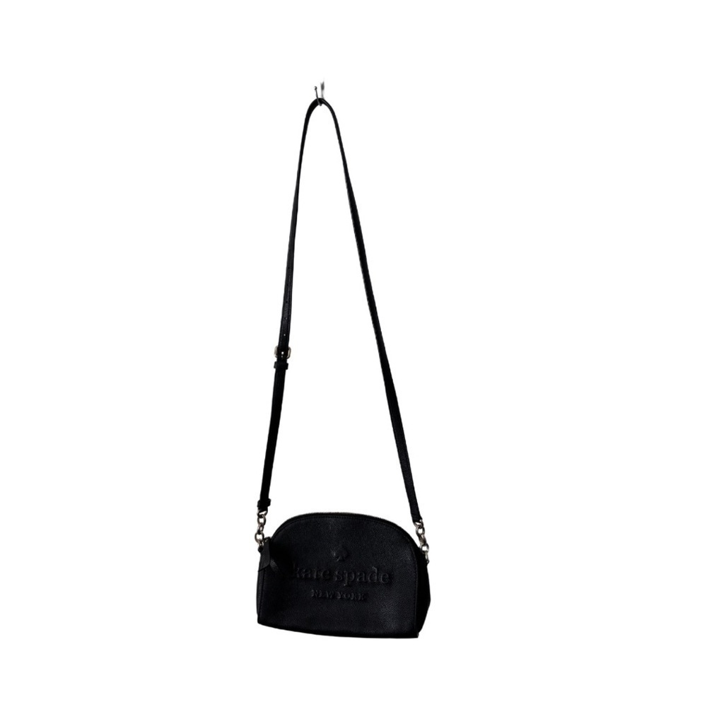 Kate Spade | Embossed Logo Black Leather Cross Body Bag